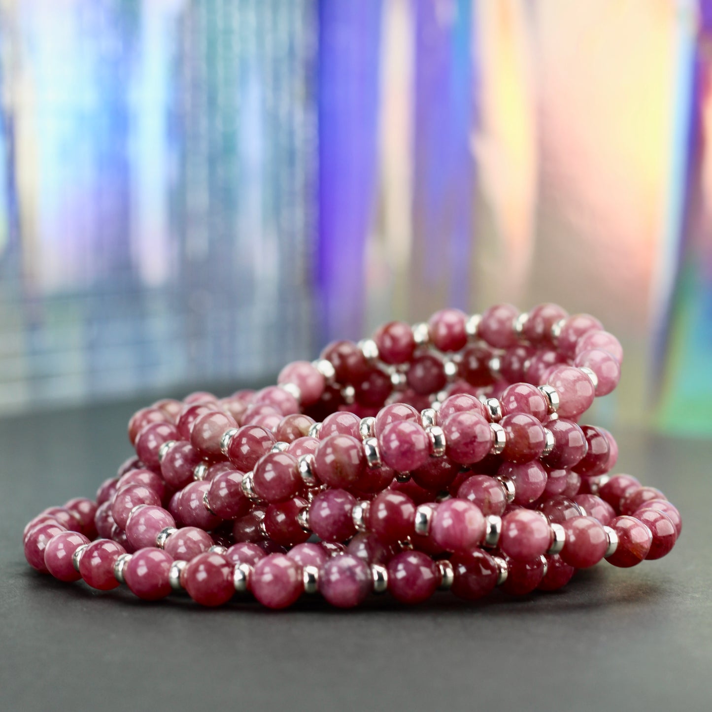 Pink Tourmaline Power Bracelet With Sterling Silver