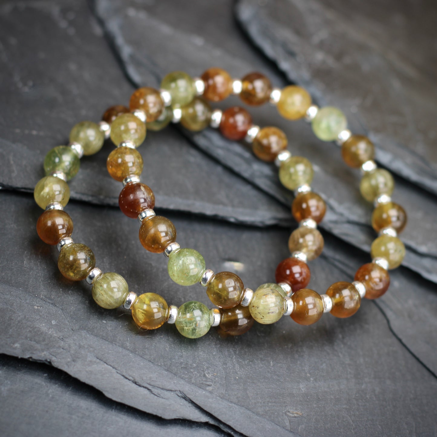 Chrysoberyl Power Bracelet With Sterling Silver & Gem Rough Tumbles