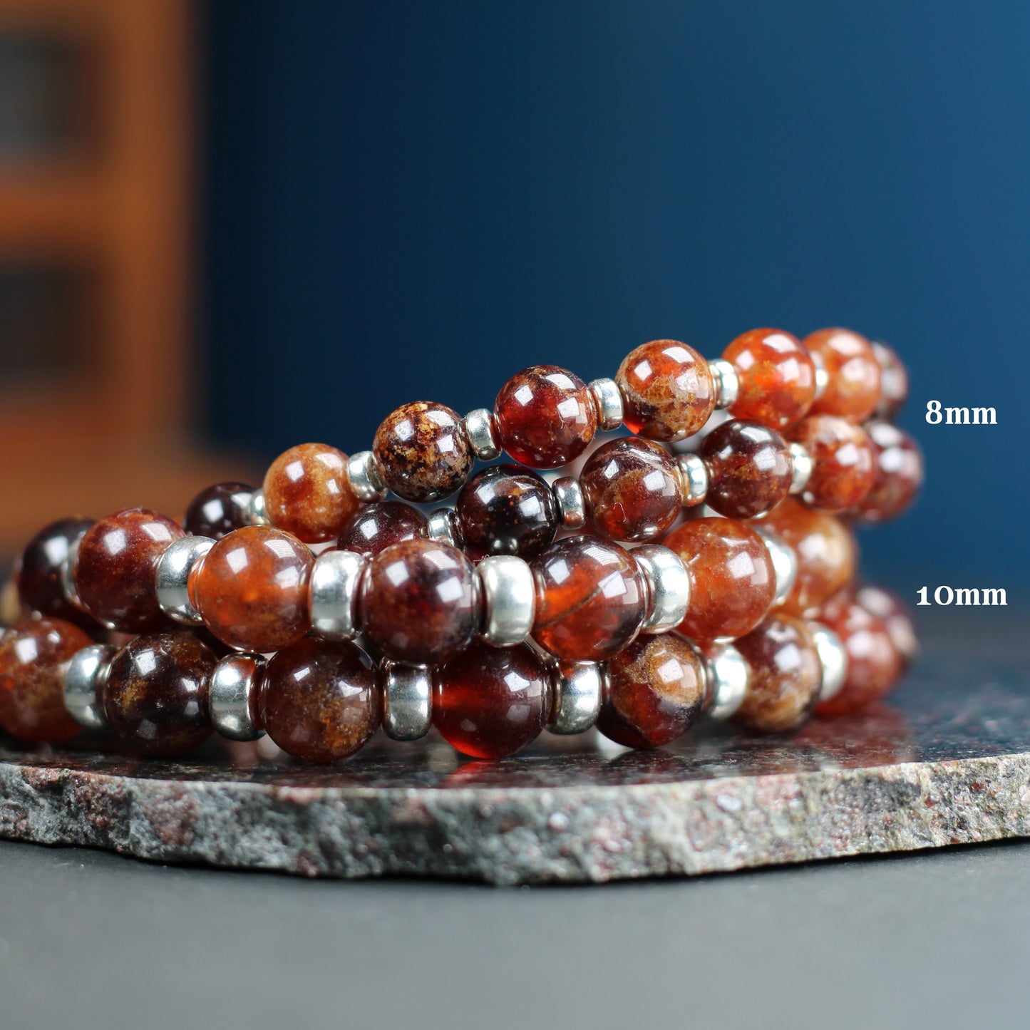 Spessartine Garnet Power Bracelet With Sterling Silver & Spessartine Tumble