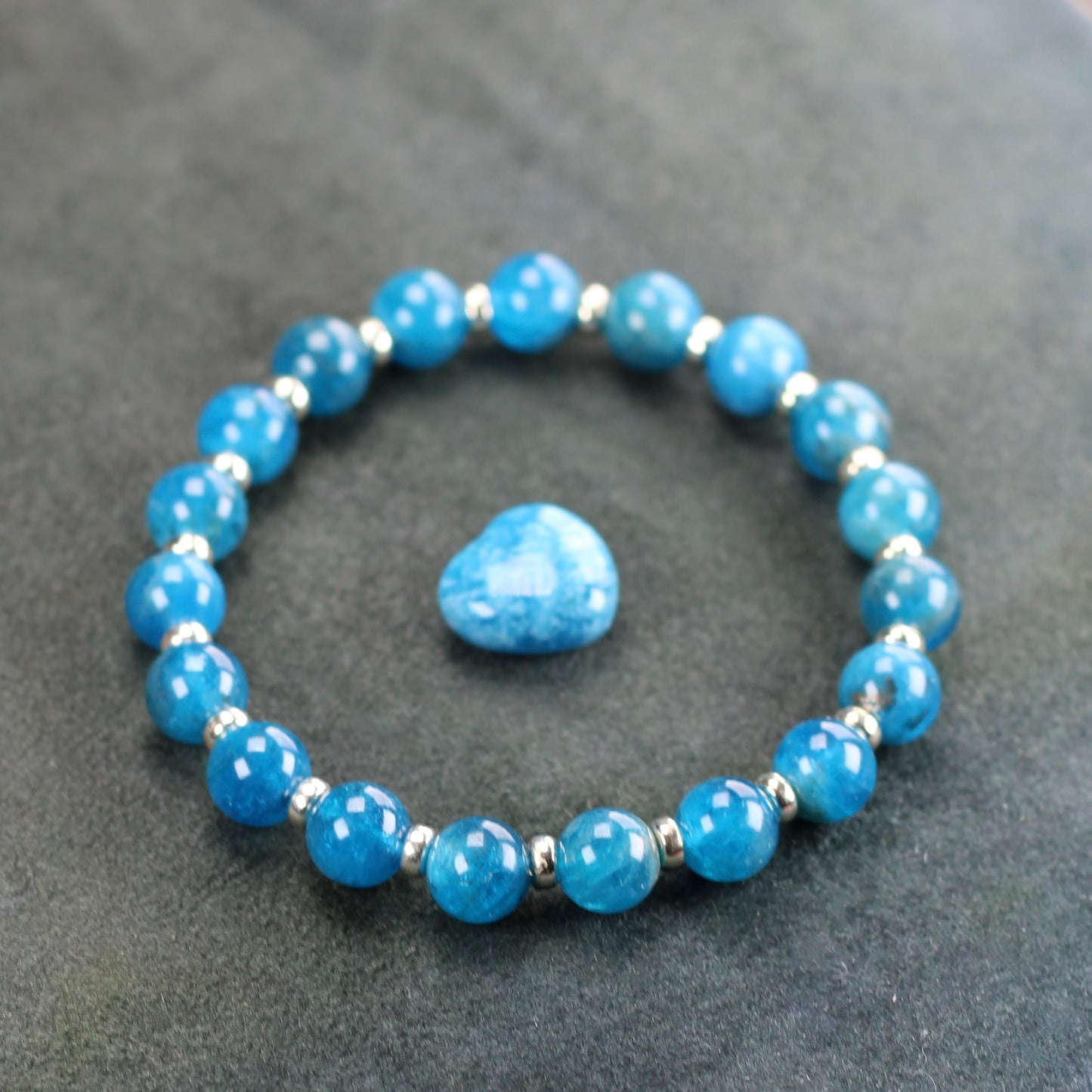 Apatite Power Bracelet With Sterling Silver & Golden Apatite Crystal