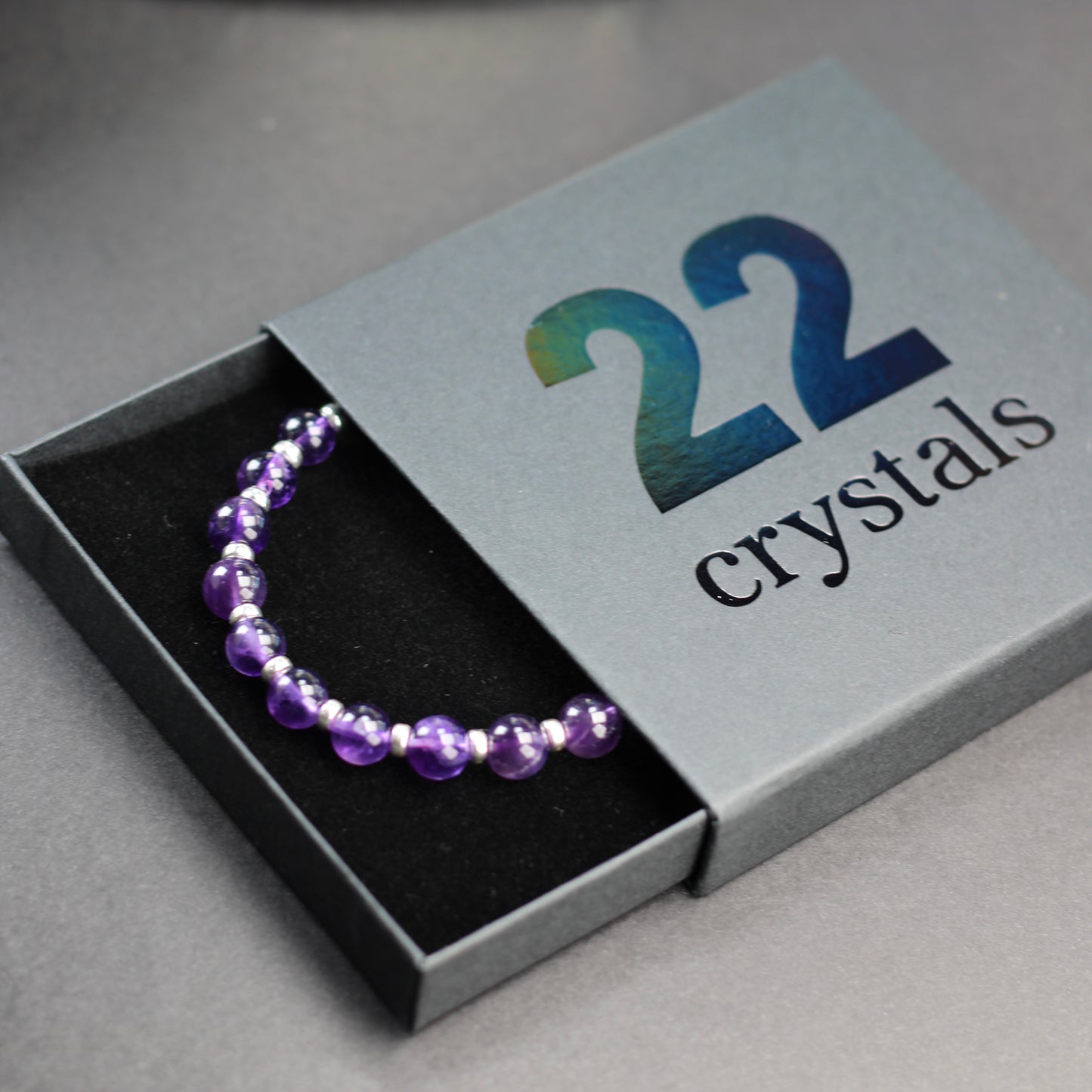 Amethyst Power Bracelet With Sterling Silver & Amethyst Tumble Stone