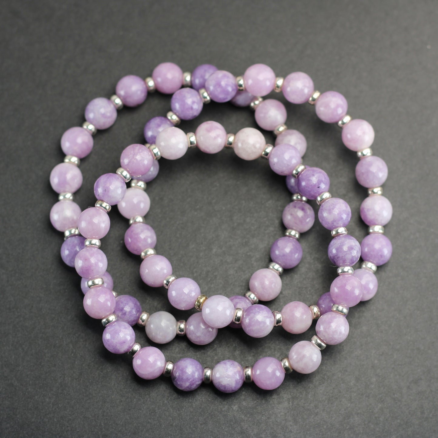 Lilac Lepidolite Power Bracelet With Sterling Silver & Lepidolite Specimen