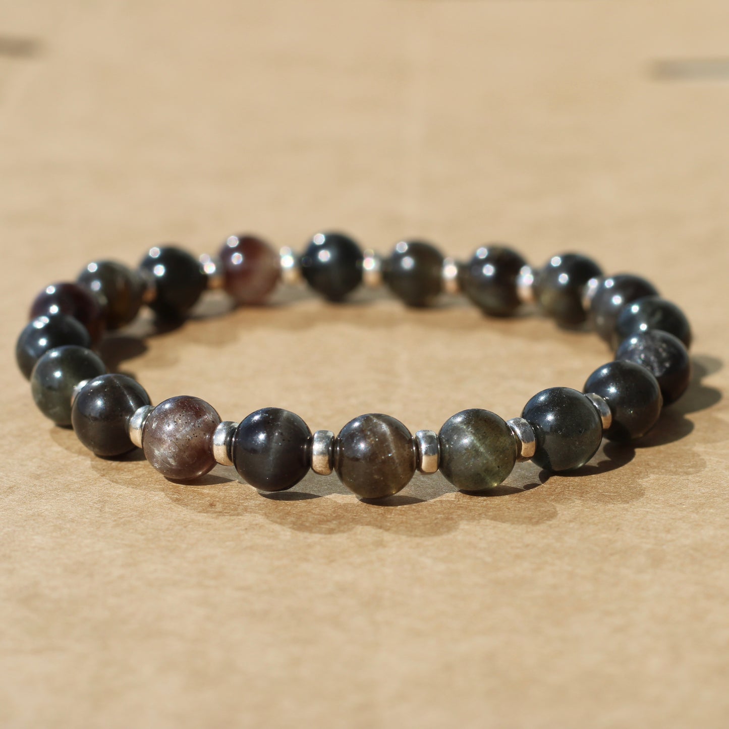 Sillimanite Power Bracelet With Sterling Silver & Andalusite Pieces