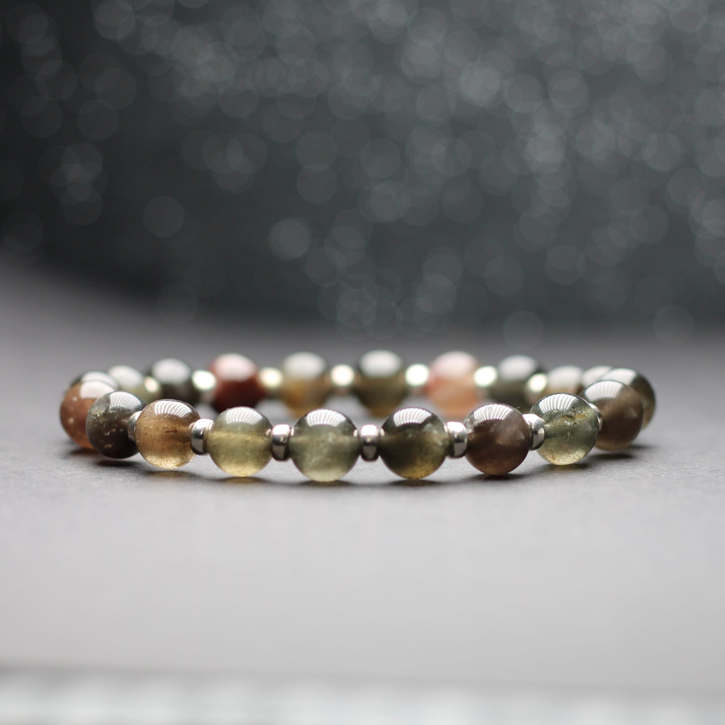 Sillimanite Power Bracelet With Sterling Silver & Andalusite Pieces