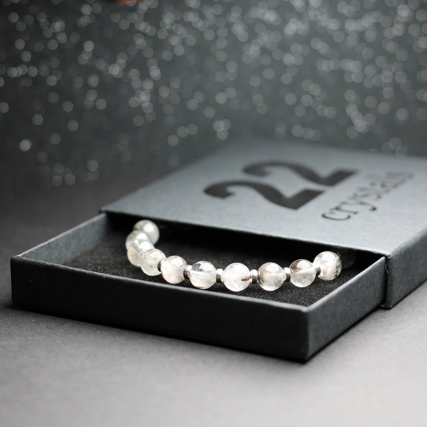 Brookite Fishbone In Quartz Silver Rutile Power Bracelet With Sterling Silver & Brookite Crystal