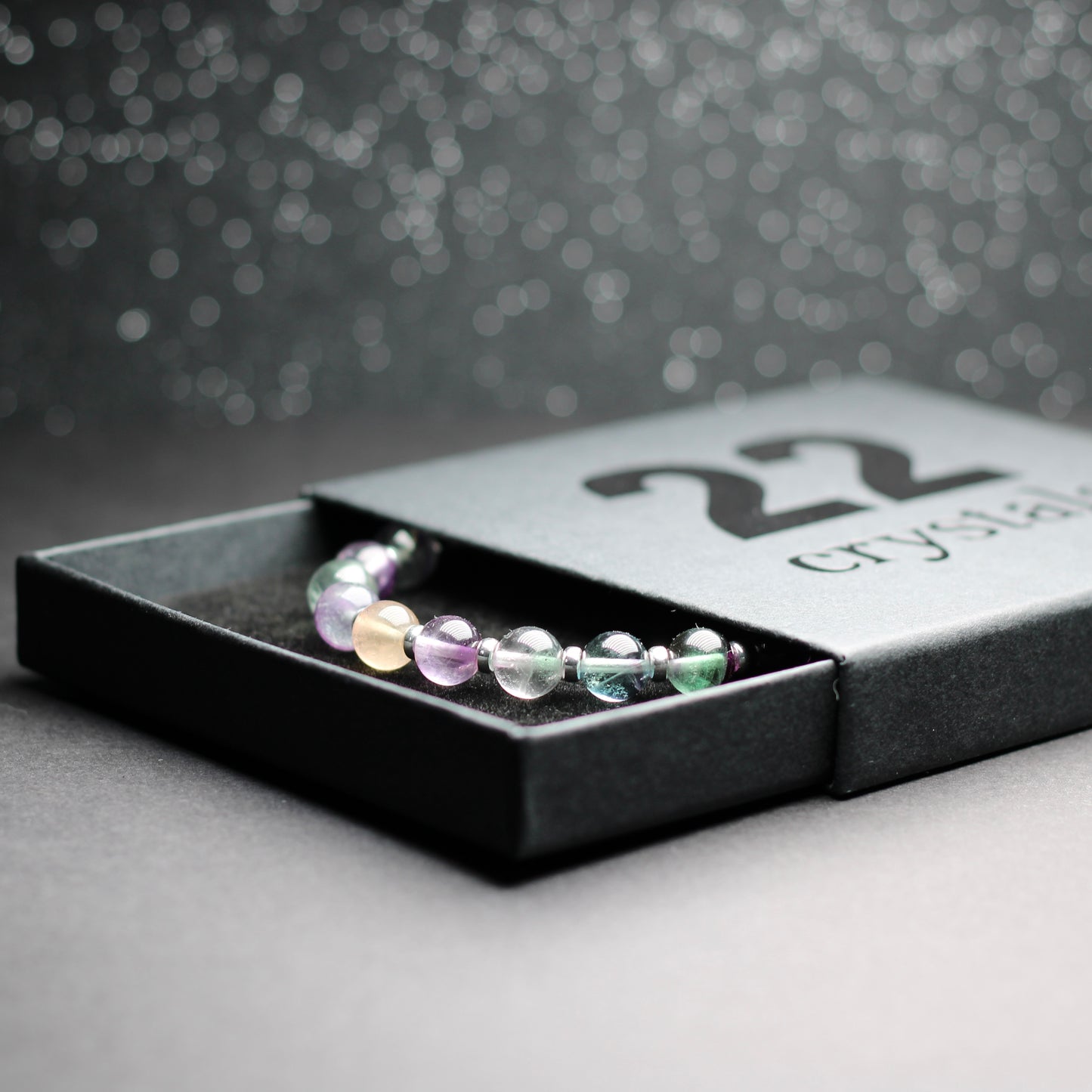Rainbow Fluorite Power Bracelet With Sterling Silver