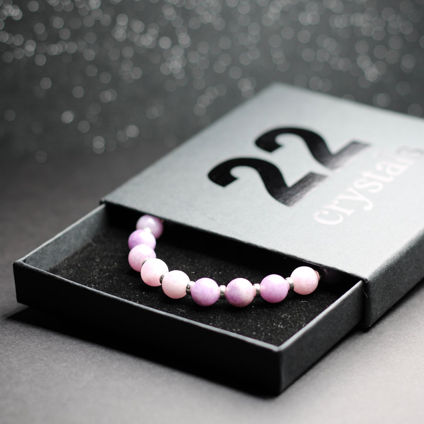 Lilac Lepidolite Power Bracelet With Sterling Silver & Lepidolite Specimen