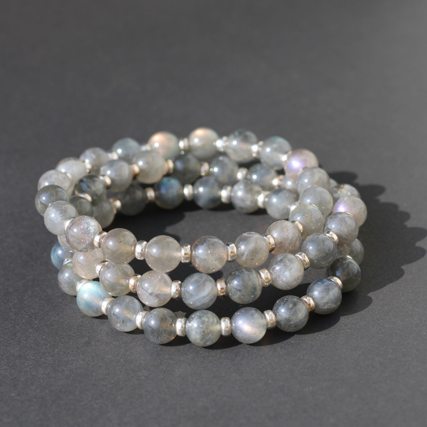 Labradorite Multi Coloured Power Bracelet & Labradorite Tumble Stone