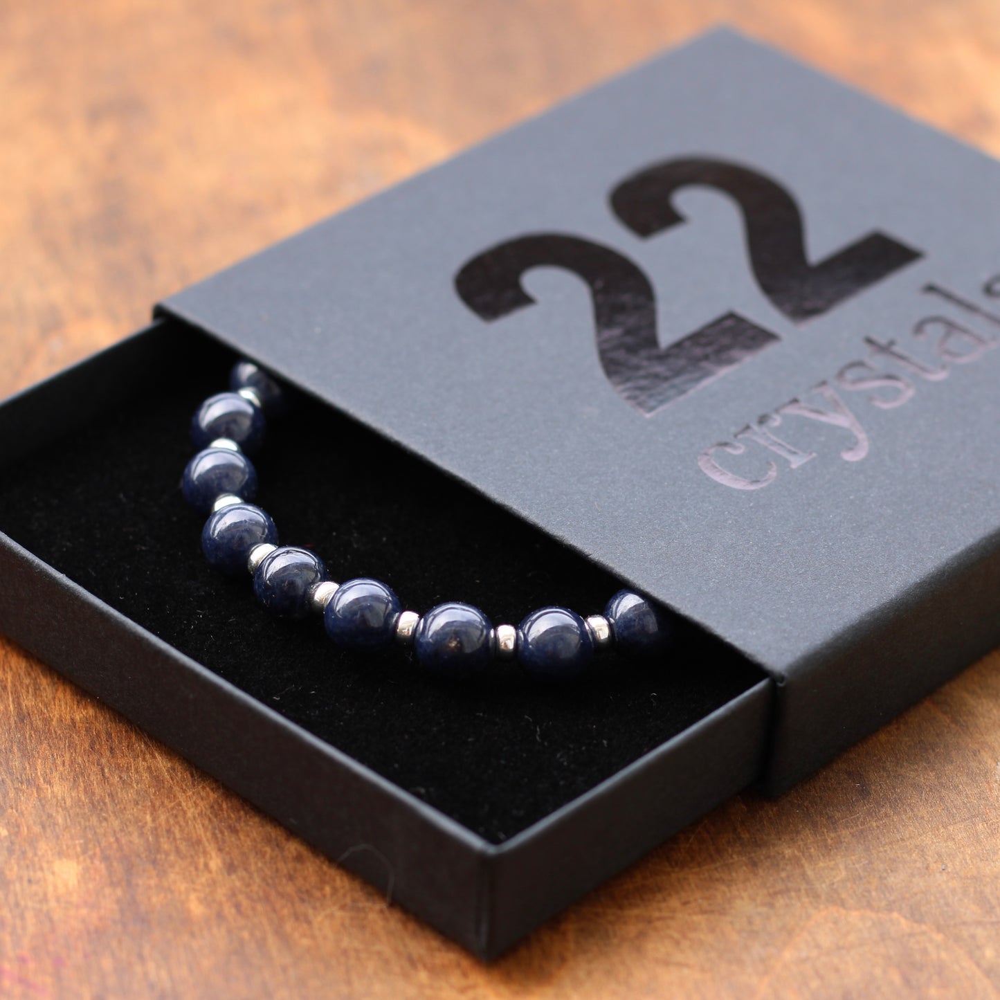 Sapphire Power Bracelet With Sterling Silver & Corundum Crystal.