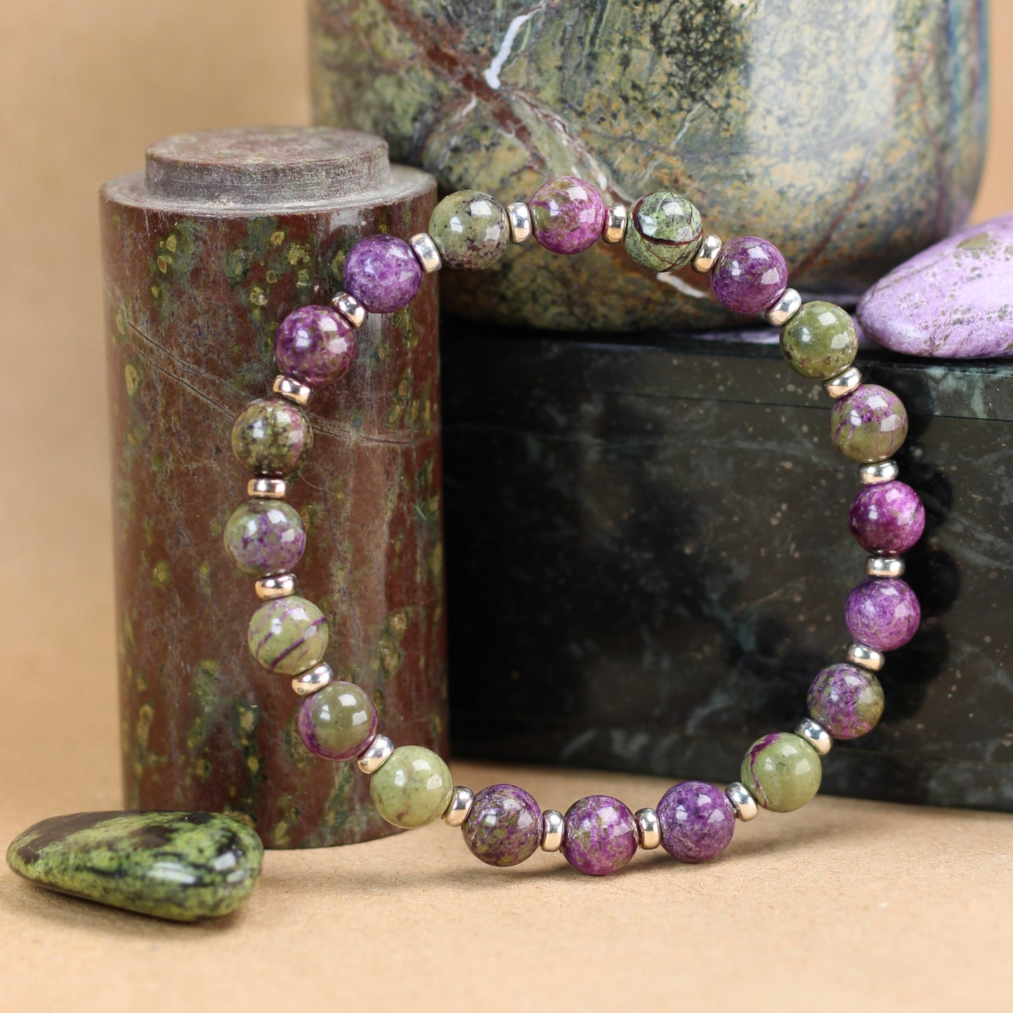 Atlantisite Power Bracelet With Sterling Silver & Tumble