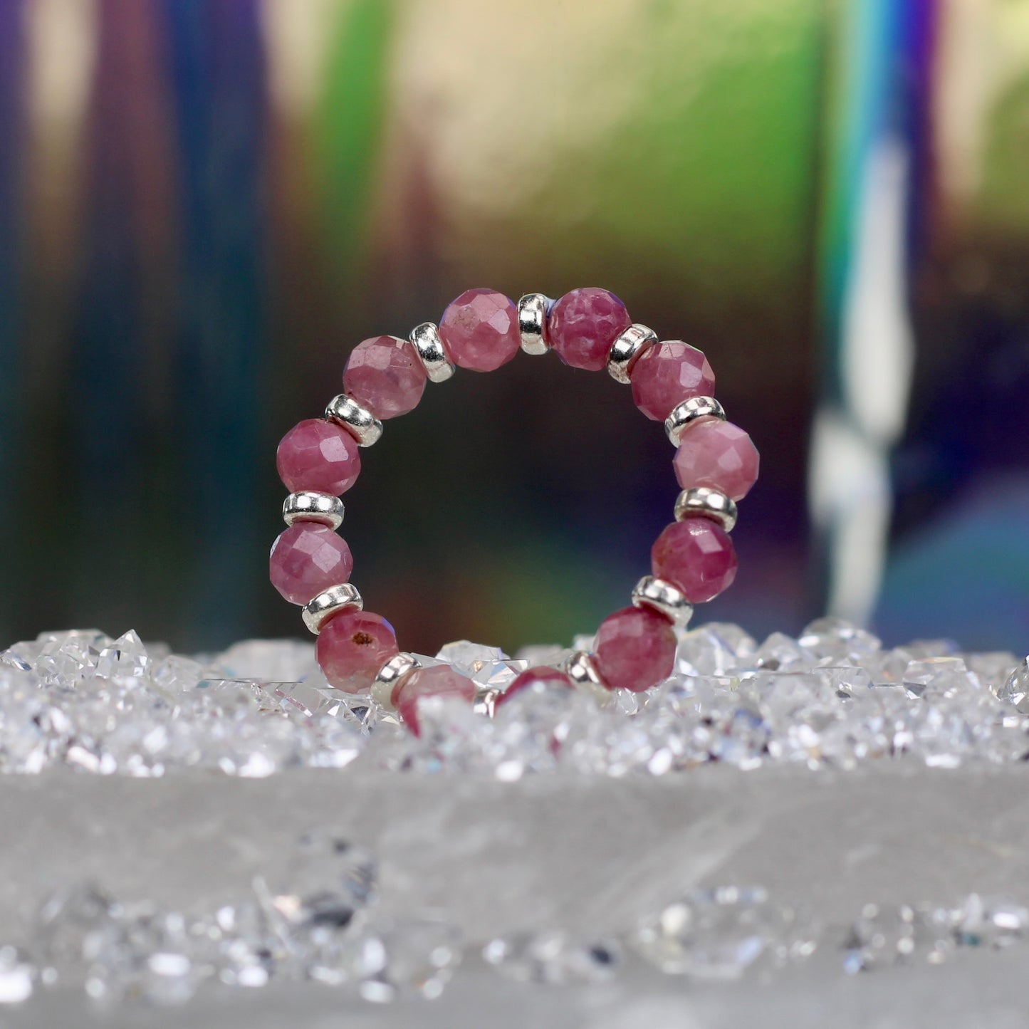 Pink Tourmaline RING With Silver. Presented With A Tin, A Tag & A Herkimer Diamond