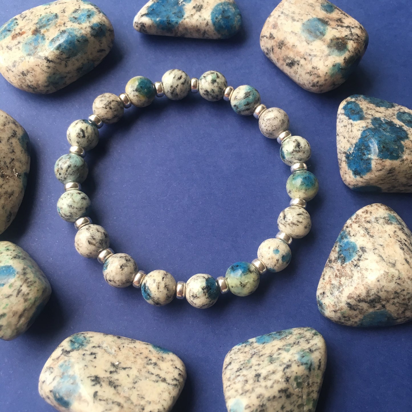 K2 Stone Power Bracelet With Sterling Silver & K2 Tumble Stone