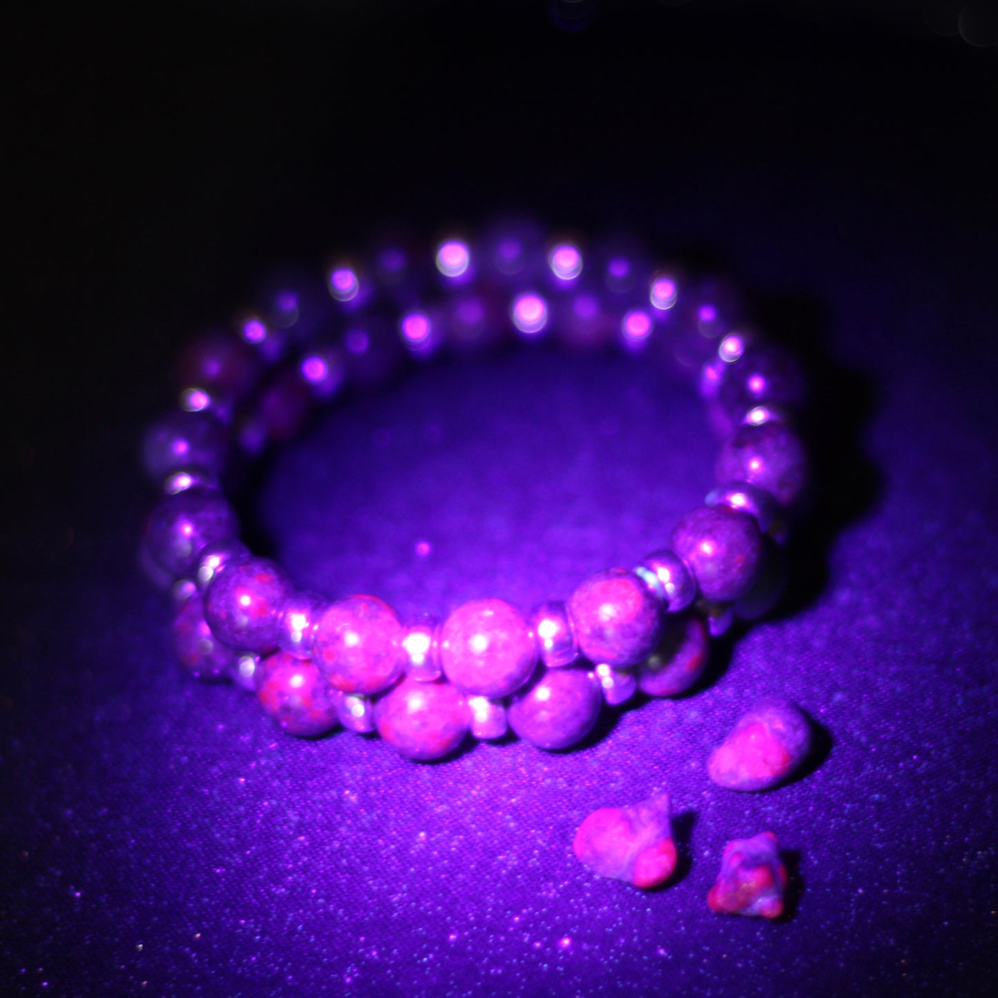 Ruby Kyanite Chunky Power Bracelet With Sterling Silver & Ruby Kyanite Heart