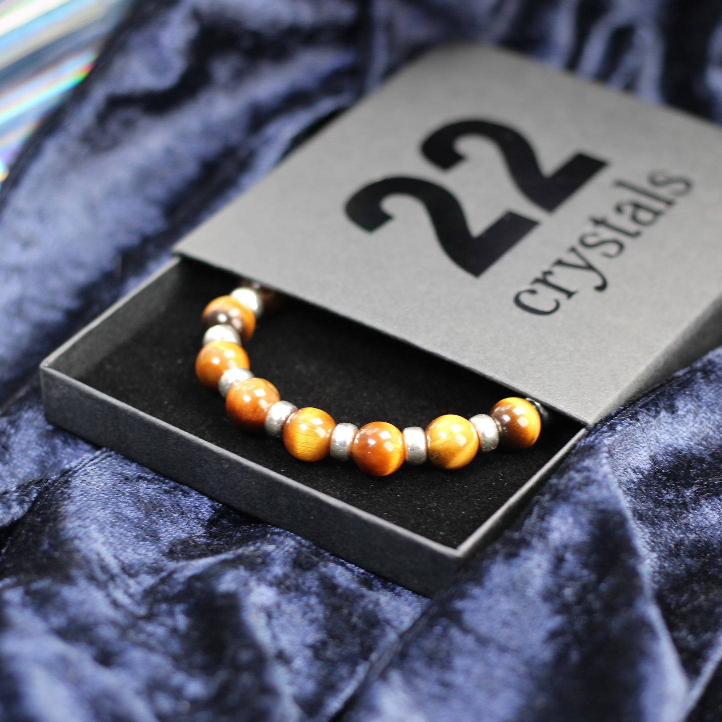 Tiger's Eye Chunky Power Bracelet With Sterling Silver & Heart
