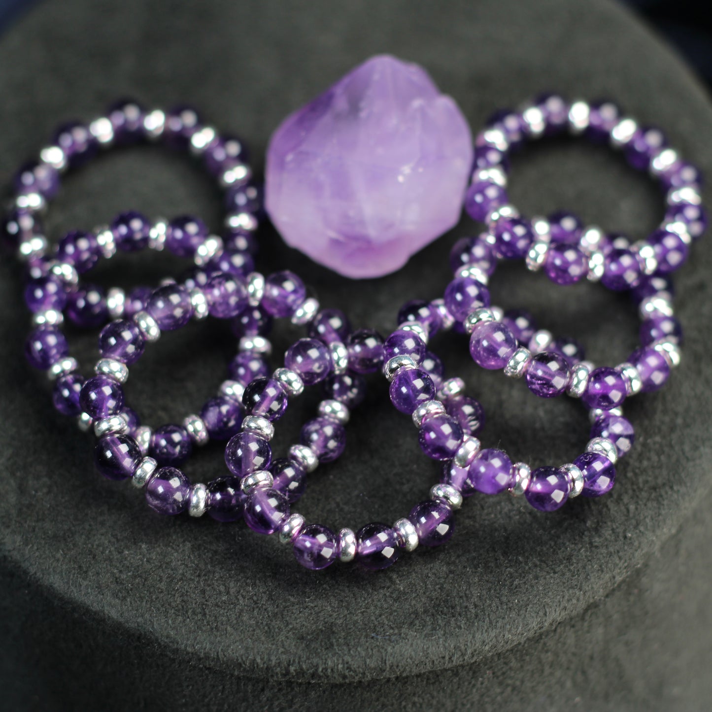 Amethyst RING With Silver. Presented With A Tin, A Tag & A Herkimer Diamond