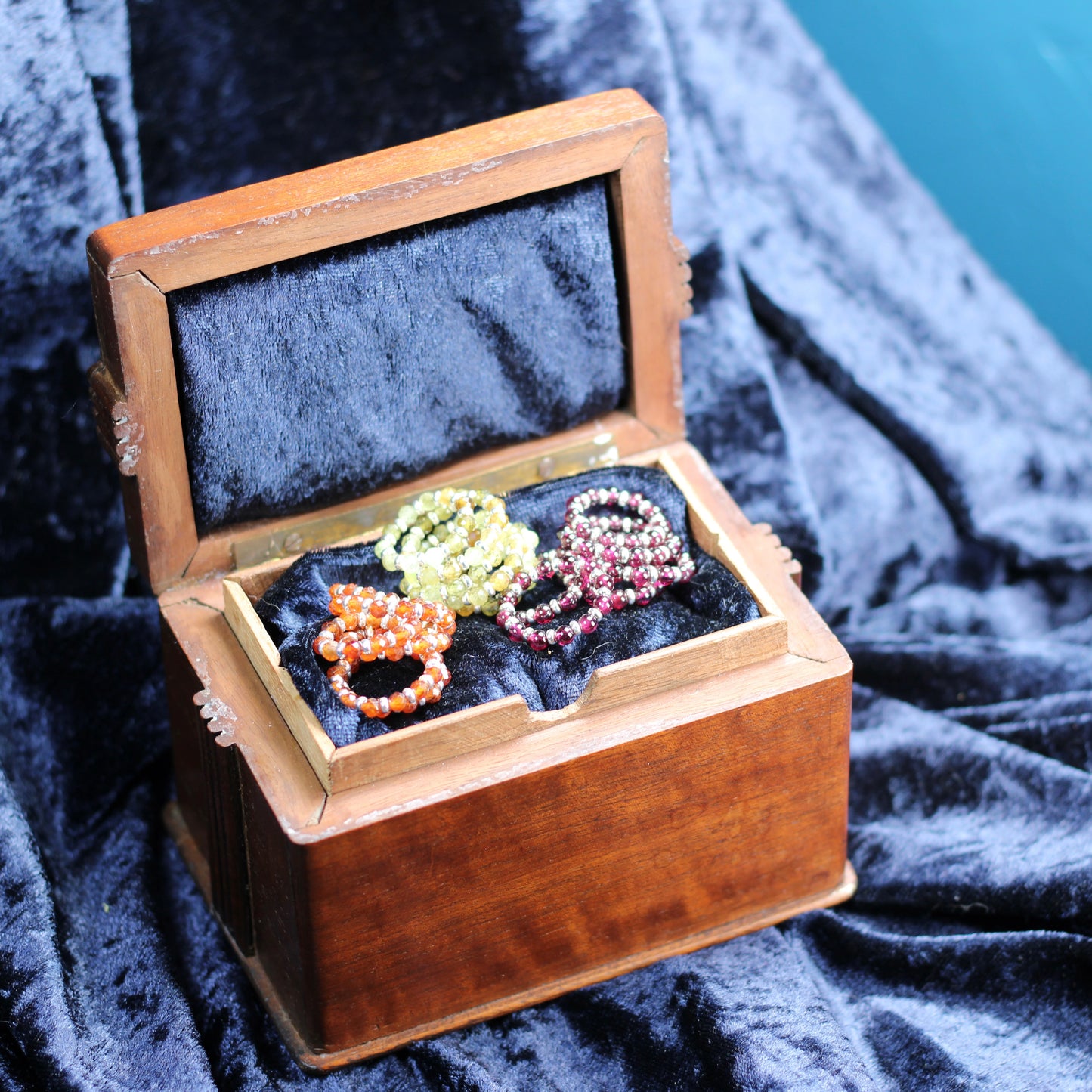Grossular Garnet RING With Silver. Presented With A Tin, A Tag & A Herkimer Diamond