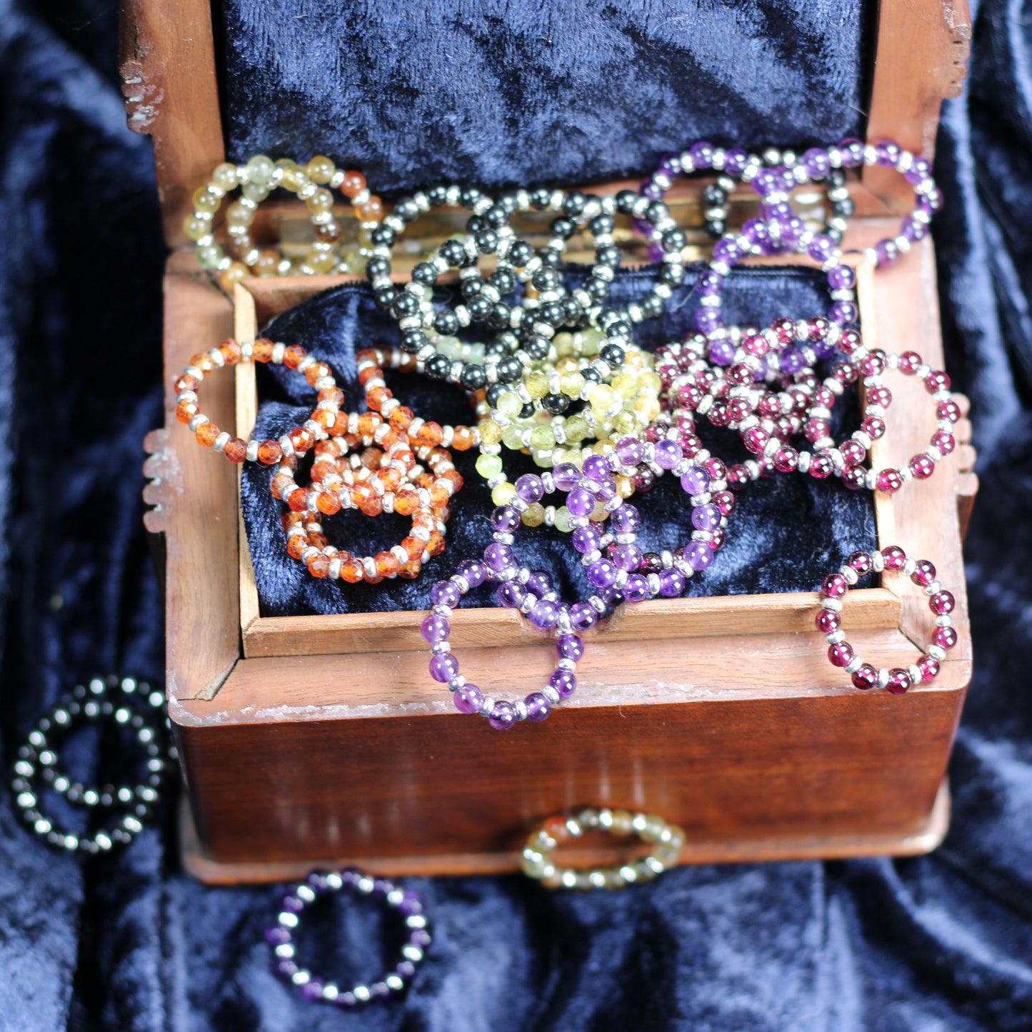 Spessartine Garnet RING With Silver. Presented With A Tin, A Tag & A Herkimer Diamond