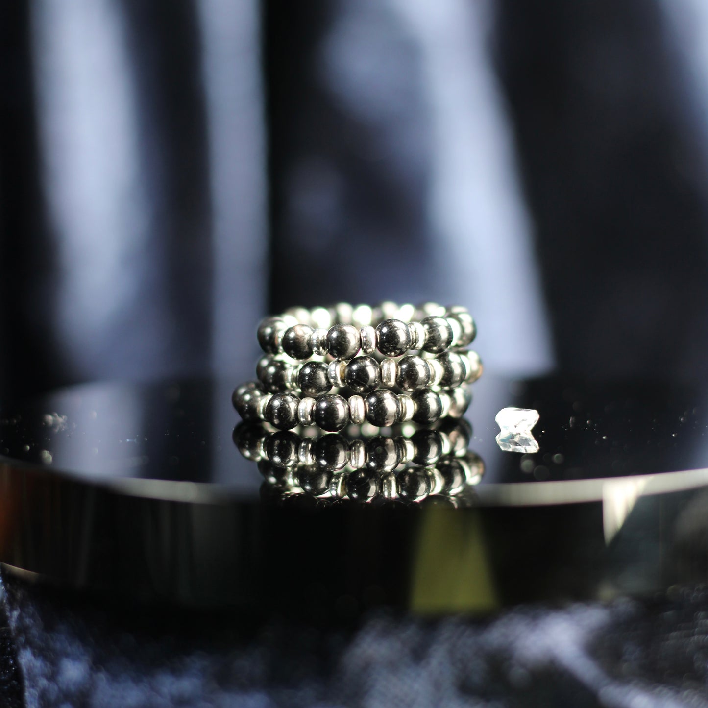 Hypersthene RING With Silver. Presented With A Tin, A Tag & A Herkimer Diamond