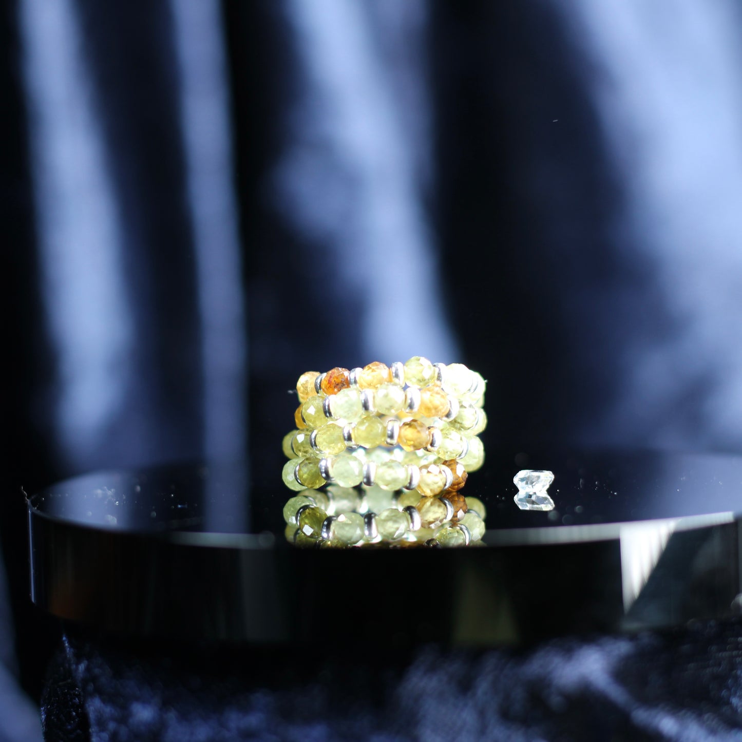 Grossular Garnet RING With Silver. Presented With A Tin, A Tag & A Herkimer Diamond