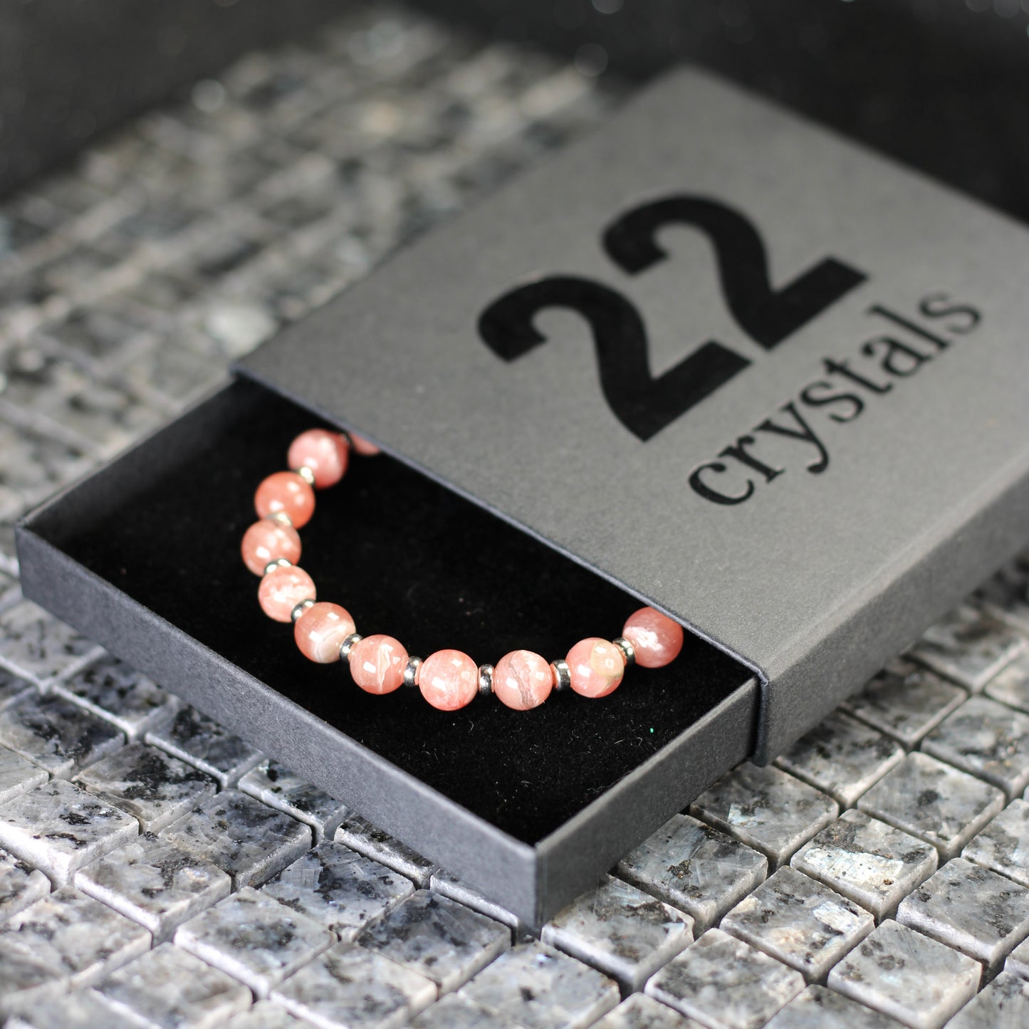 Rhodochrosite Power Bracelet With Sterling Silver & Mini Slab