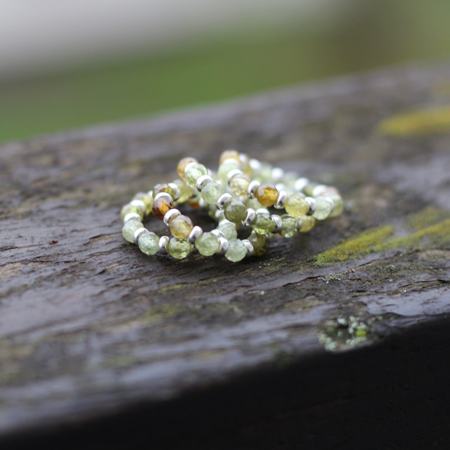 Grossular Garnet RING With Silver. Presented With A Tin, A Tag & A Herkimer Diamond