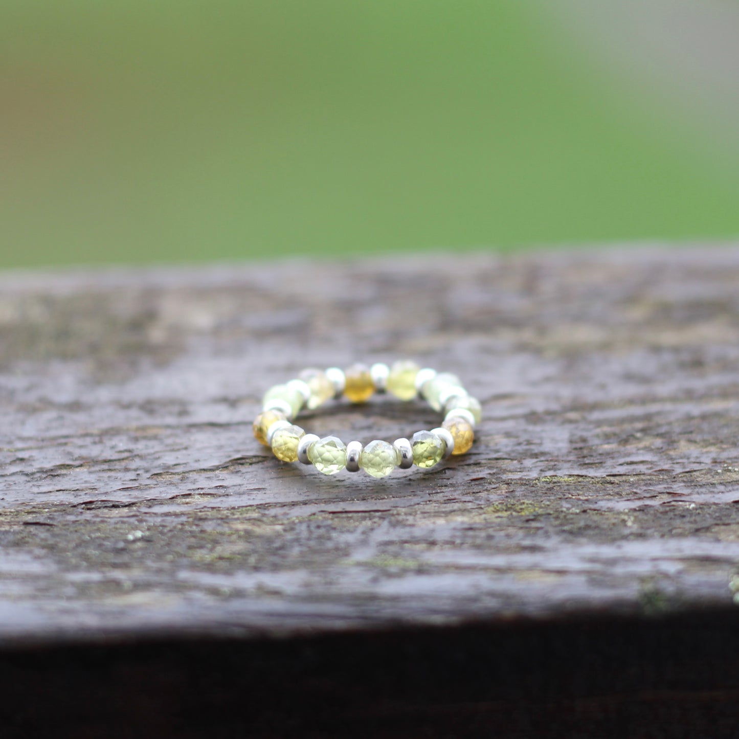 Grossular Garnet RING With Silver. Presented With A Tin, A Tag & A Herkimer Diamond