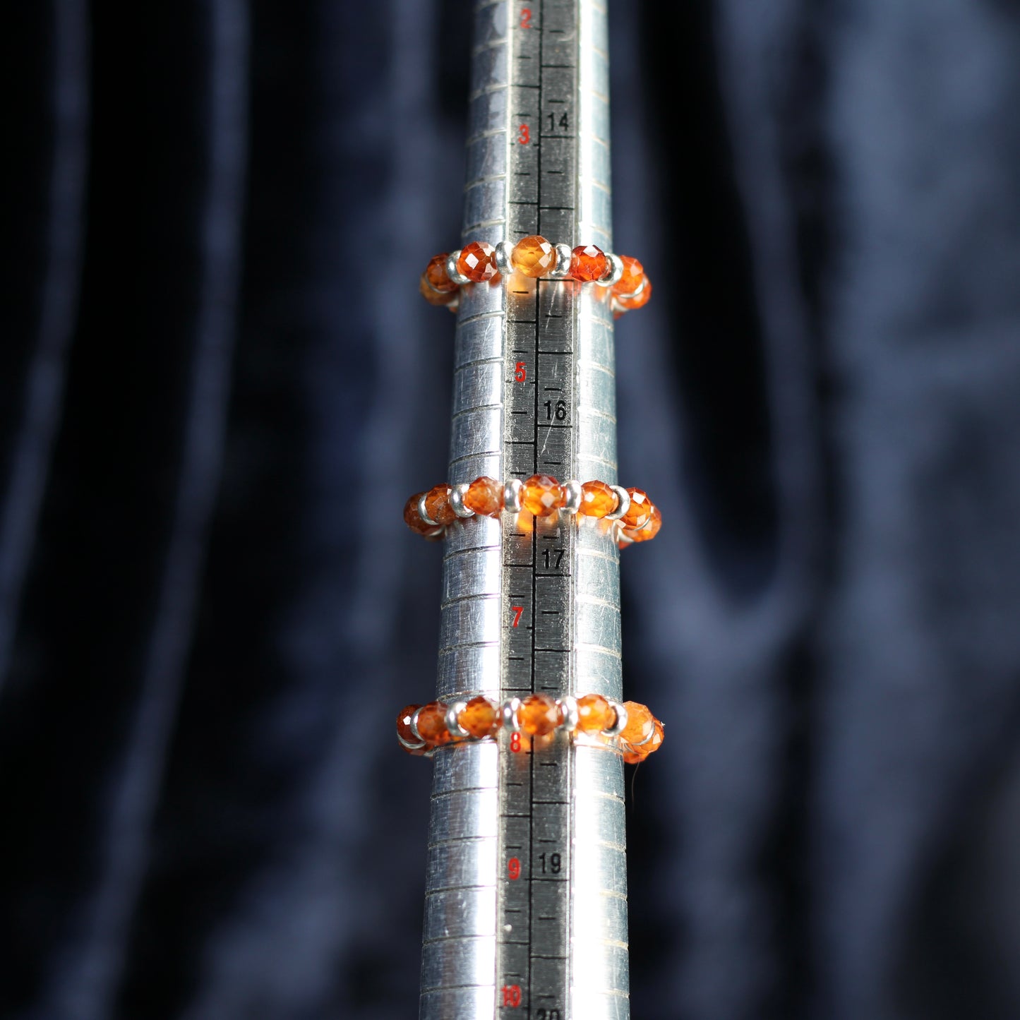 Spessartine Garnet RING With Silver. Presented With A Tin, A Tag & A Herkimer Diamond