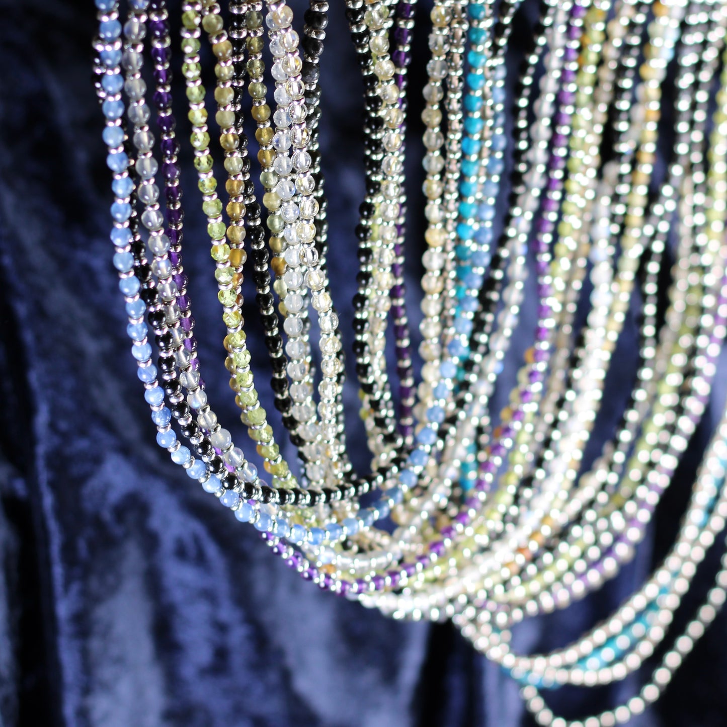 Kyanite Choker Necklace With Sterling Silver & Kyanite Blade