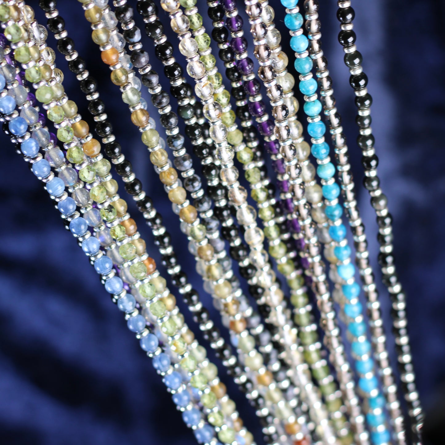 Kyanite Choker Necklace With Sterling Silver & Kyanite Blade