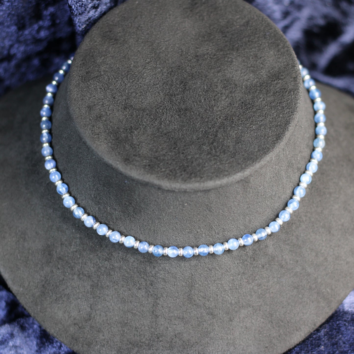 Kyanite Choker Necklace With Sterling Silver & Kyanite Blade