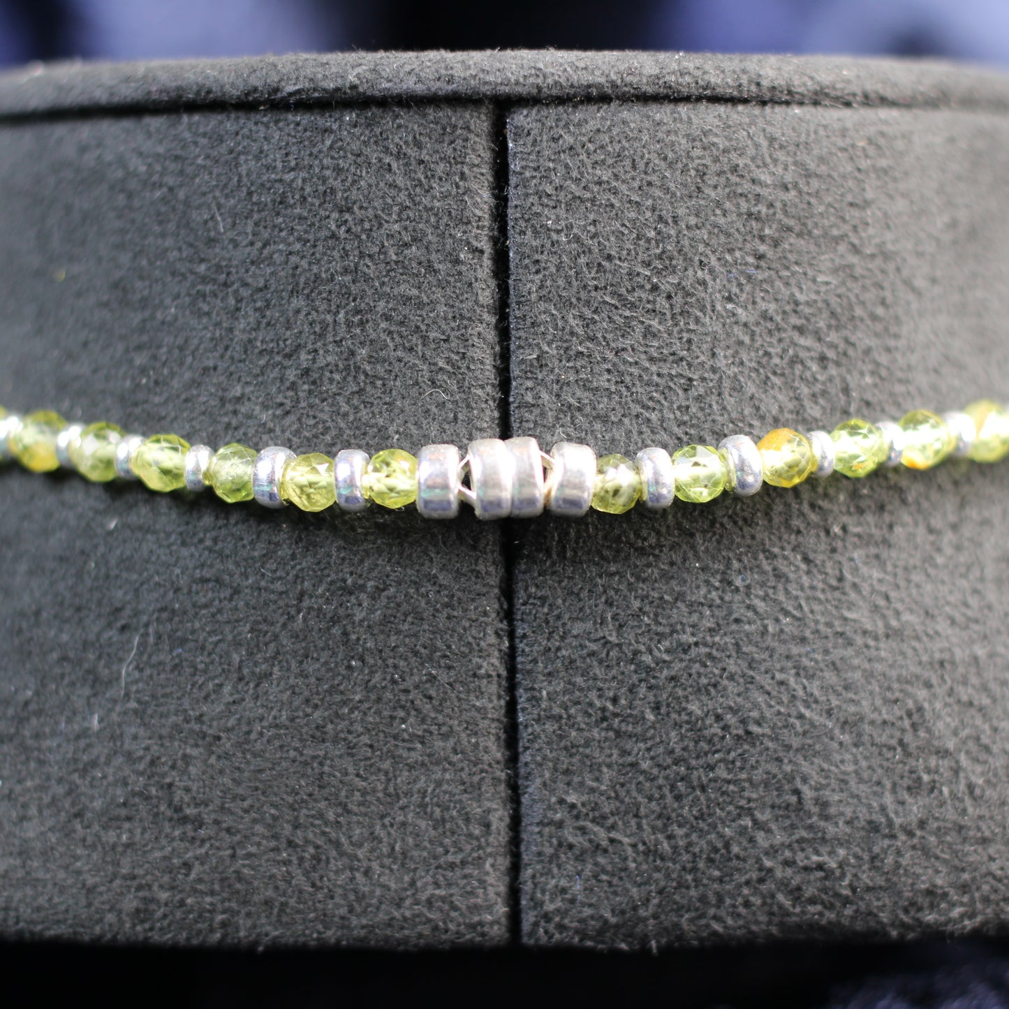 Peridot Choker Necklace With Sterling Silver & Gem Rough