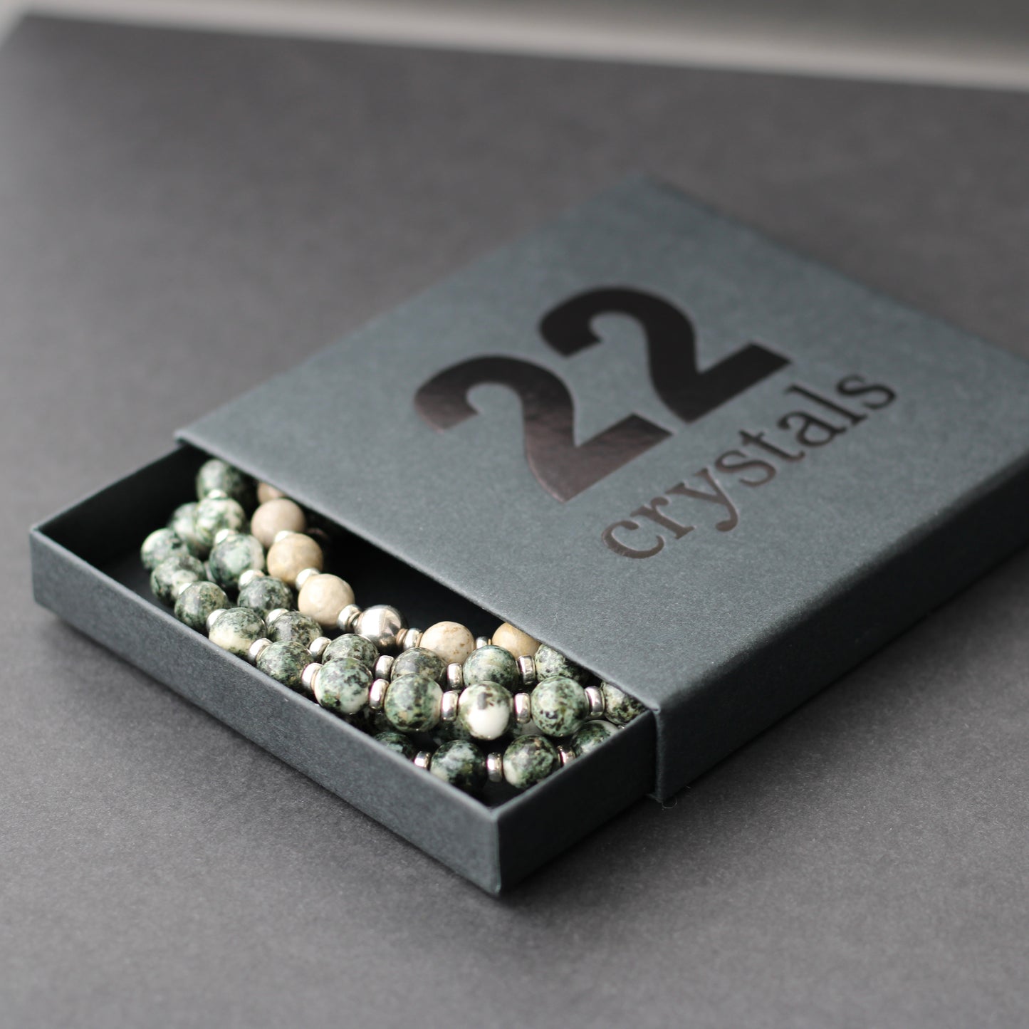 Preseli Bluestone & Sarsen Stonehenge Mala. 108 Bead Necklace And Sterling Silver Accent Bead. Free Dolorite Tumble Stone.