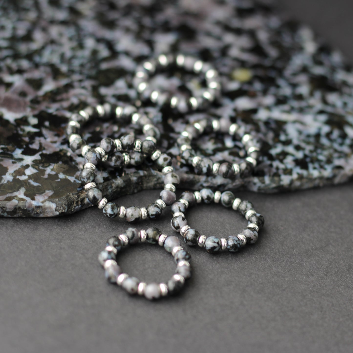 Indigo Gabbro RING With Silver. Presented With A Tin, A Tag & A Herkimer Diamond