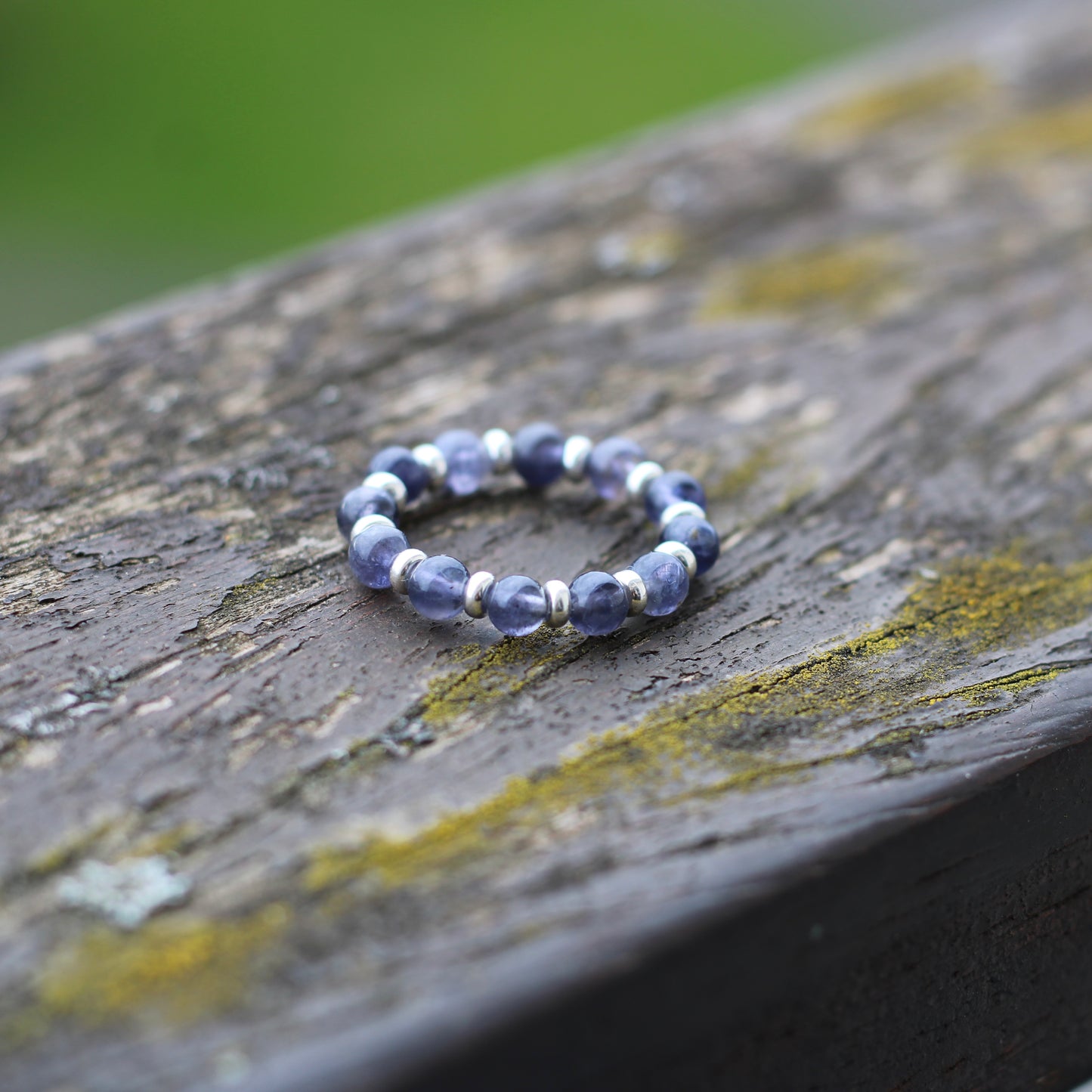 Iolite RING With Silver. Presented With A Tin, A Tag & A Herkimer Diamond