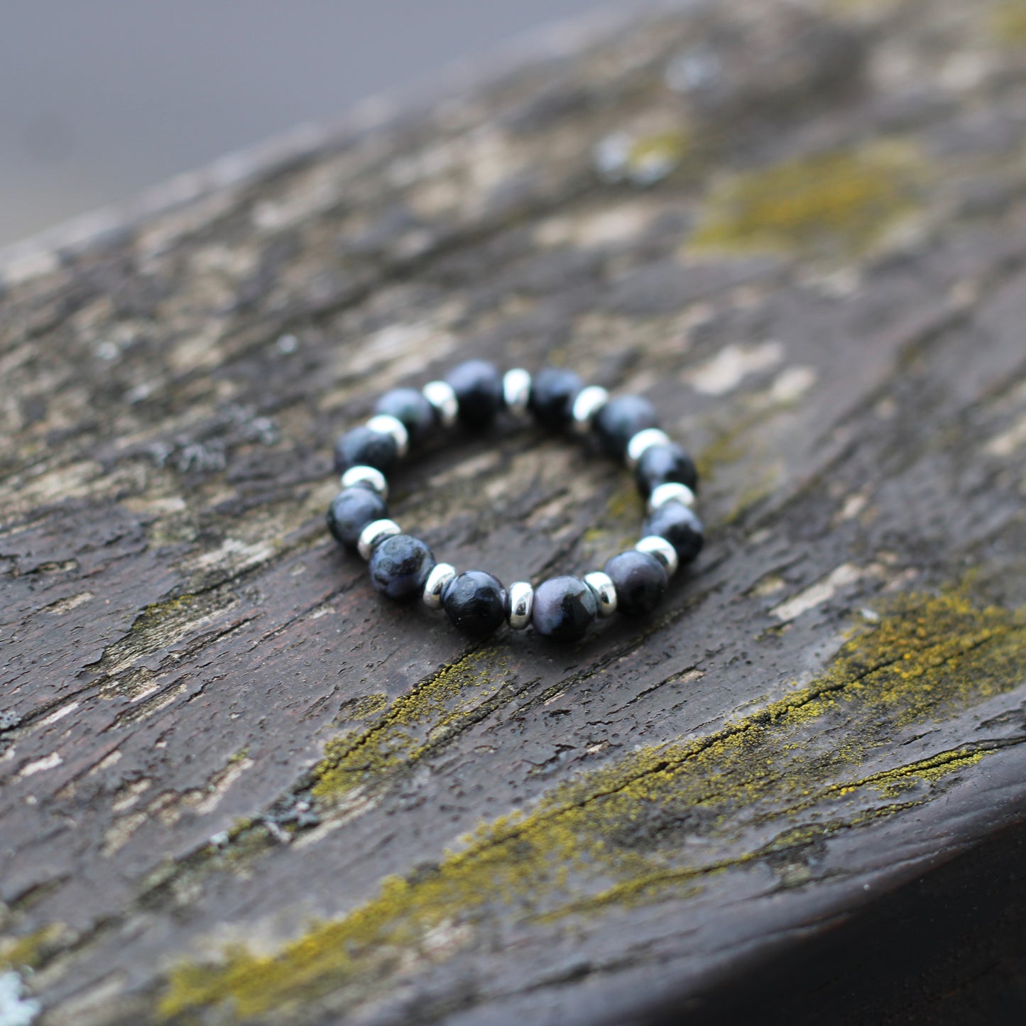 Indigo Gabbro RING With Silver. Presented With A Tin, A Tag & A Herkimer Diamond