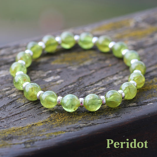 Peridot Power Bracelet With Sterling Silver & Crystal