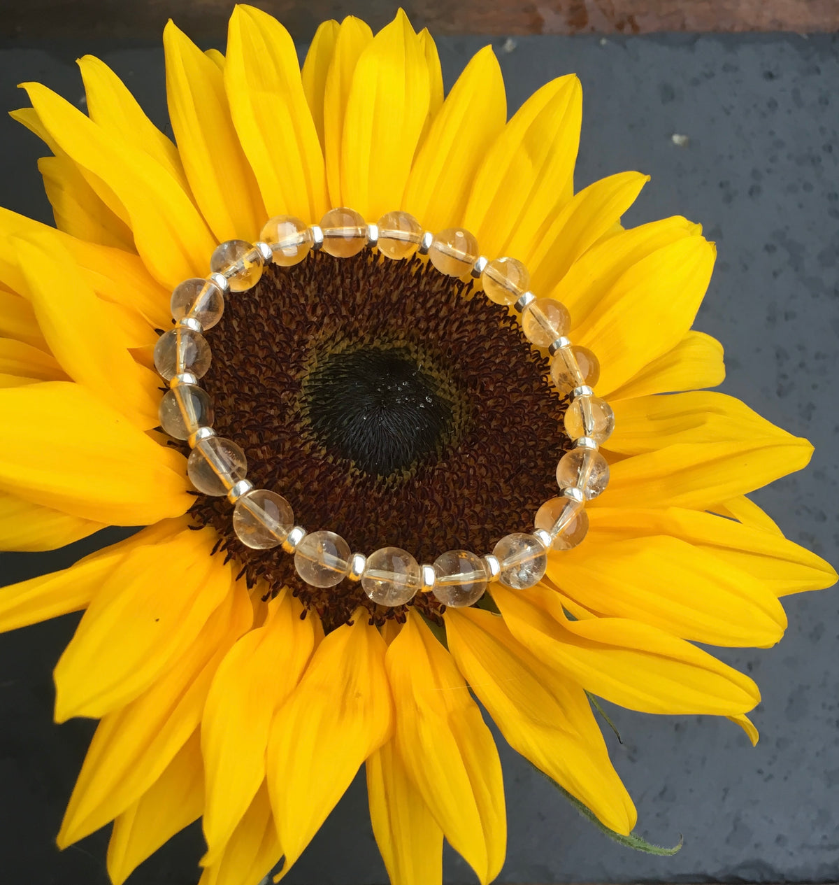 Citrine Power Bracelet With Sterling Silver & Tumble Stone