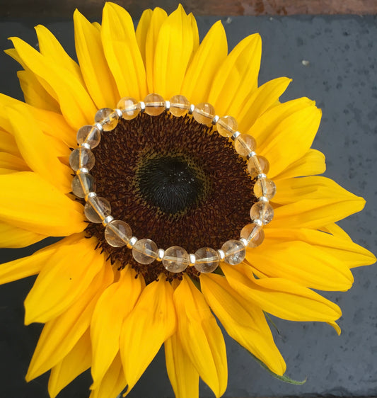 Citrine Power Bracelet With Sterling Silver & Tumble Stone