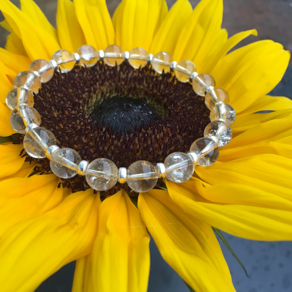 Citrine Power Bracelet With Sterling Silver & Tumble Stone