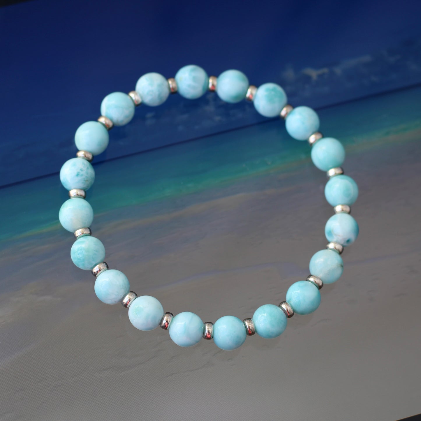 Larimar Power Bracelet With Sterling Silver & Tumble