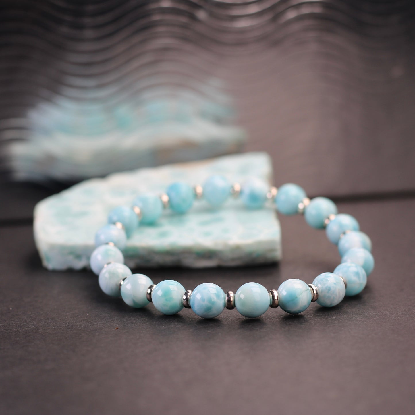 Larimar Power Bracelet With Sterling Silver & Tumble