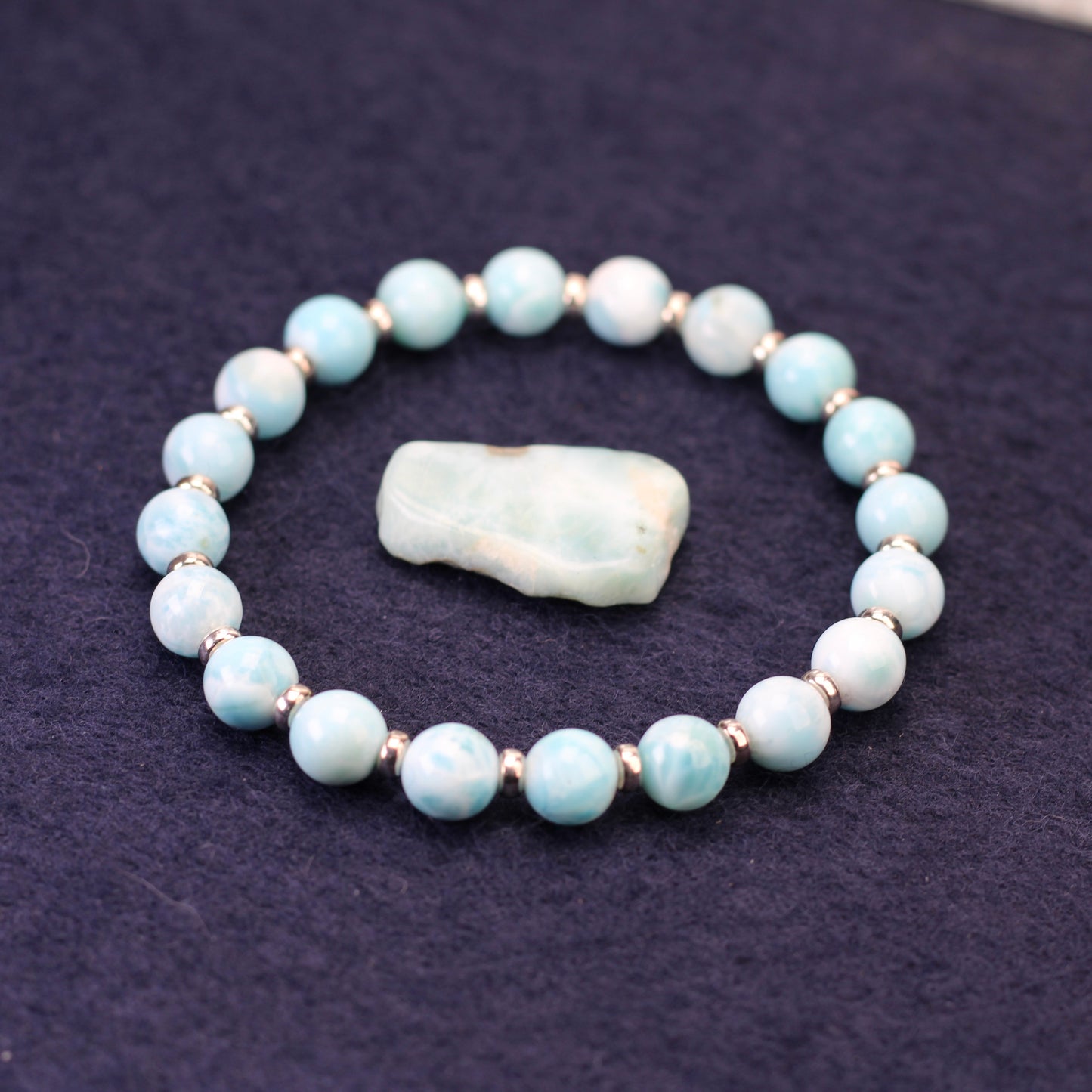 Larimar Power Bracelet With Sterling Silver & Tumble