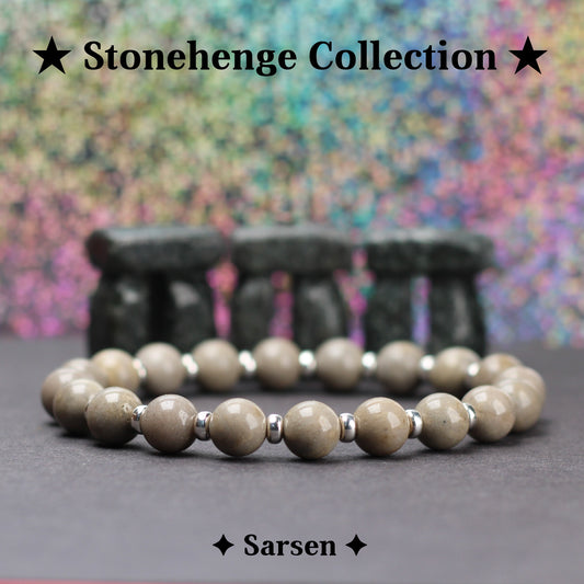Sarsen Power Bracelet With Sterling Silver & Stonehenge Sarsen Stone