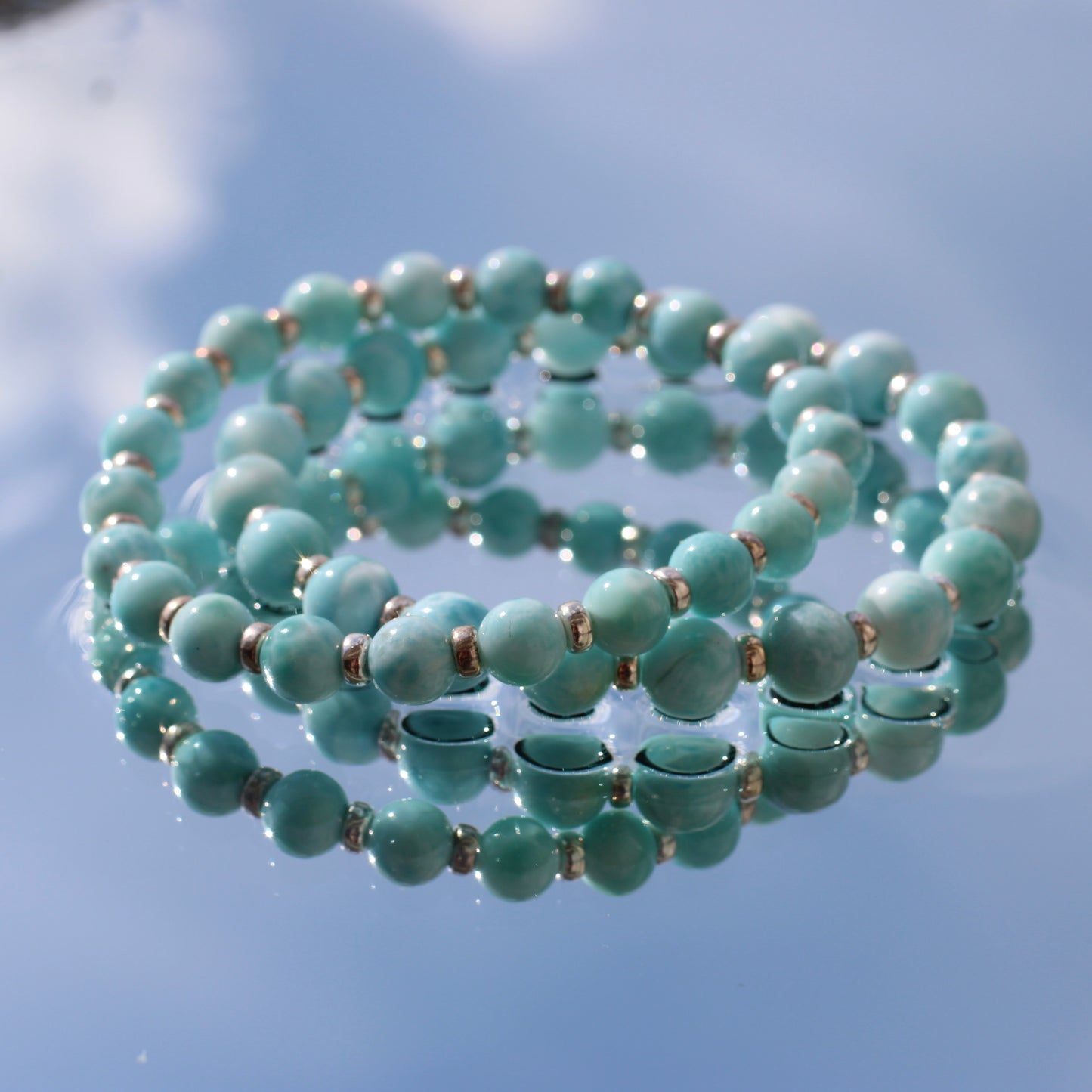 Larimar Power Bracelet With Sterling Silver & Tumble