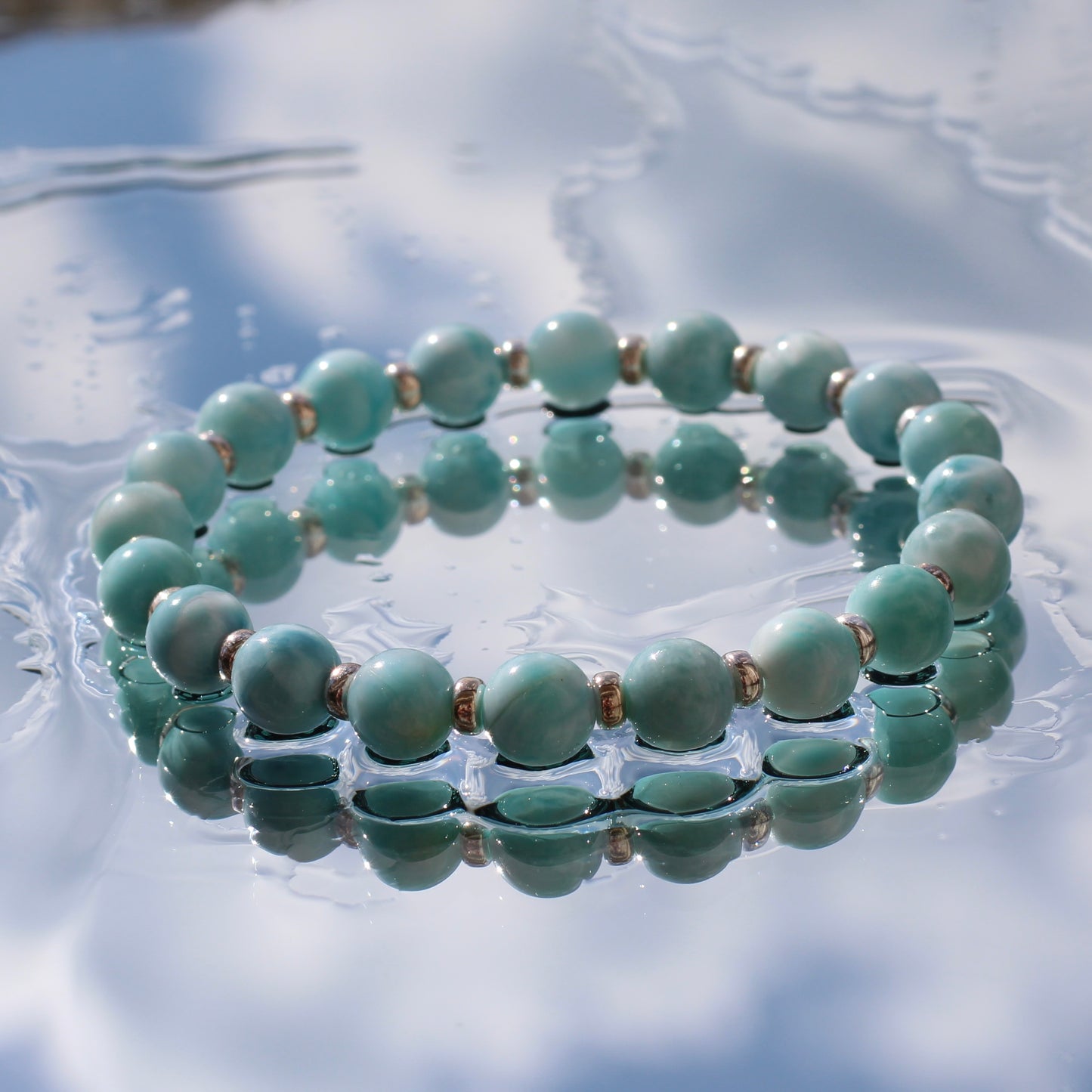 Larimar Power Bracelet With Sterling Silver & Tumble