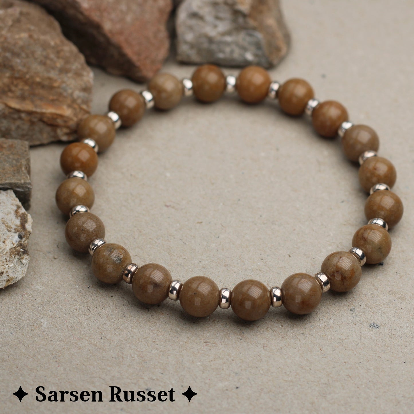 Sarsen Power Bracelet With Sterling Silver & Stonehenge Sarsen Stone