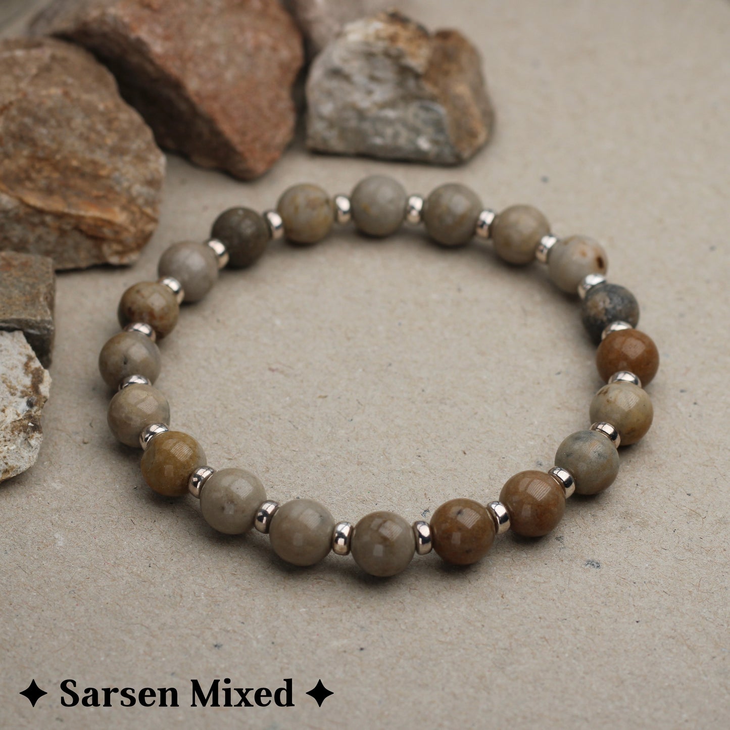 Sarsen Power Bracelet With Sterling Silver & Stonehenge Sarsen Stone