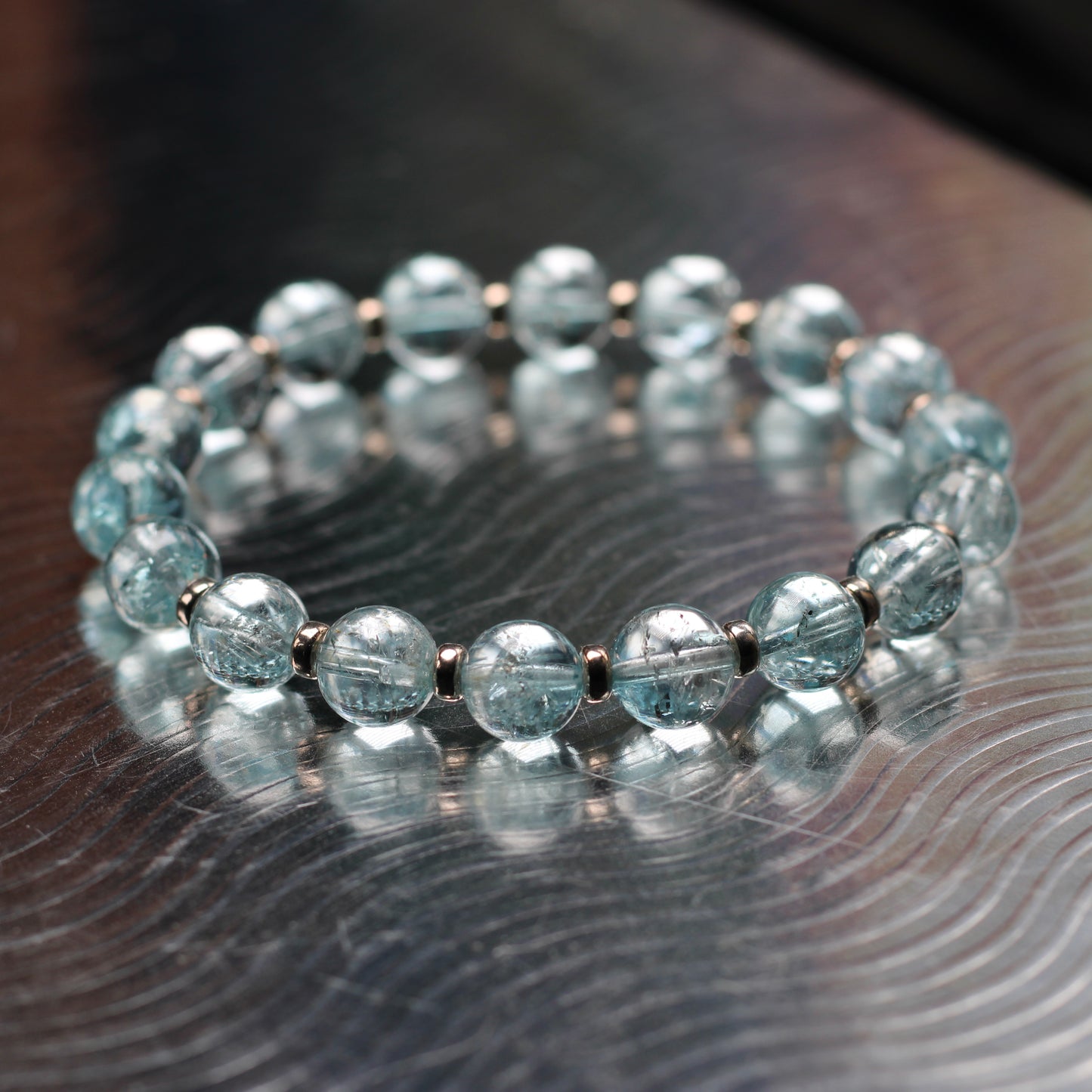 Sky Blue Topaz Power Bracelet With Sterling Silver & Topaz Crystal