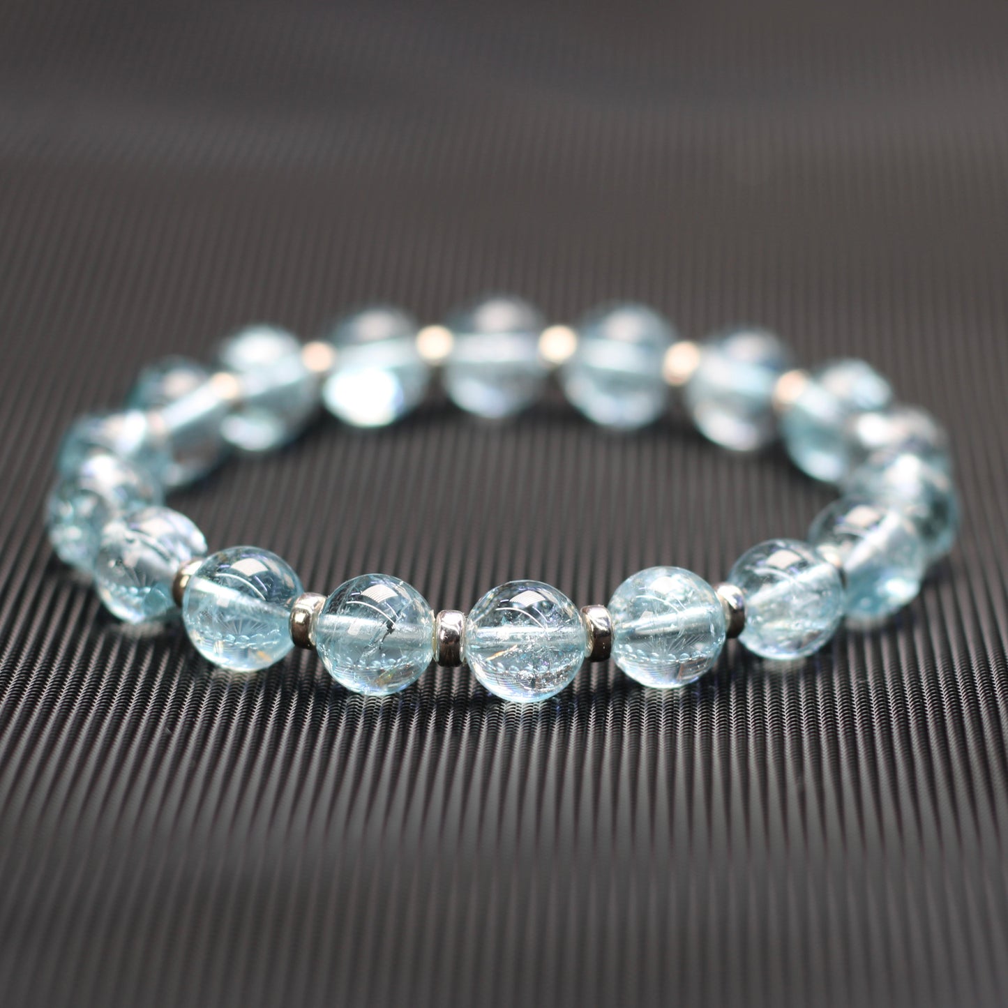 Sky Blue Topaz Power Bracelet With Sterling Silver & Topaz Crystal