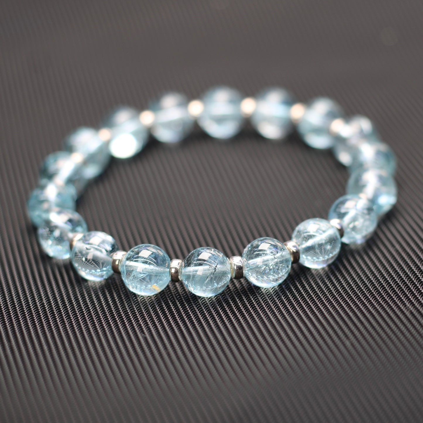 Sky Blue Topaz Power Bracelet With Sterling Silver & Topaz Crystal